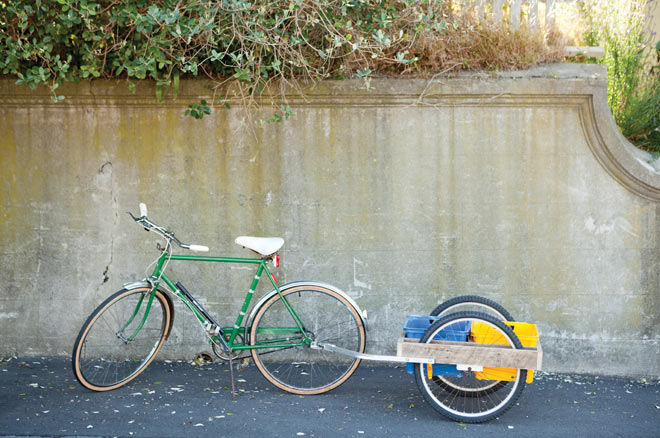 wooden bike trailer